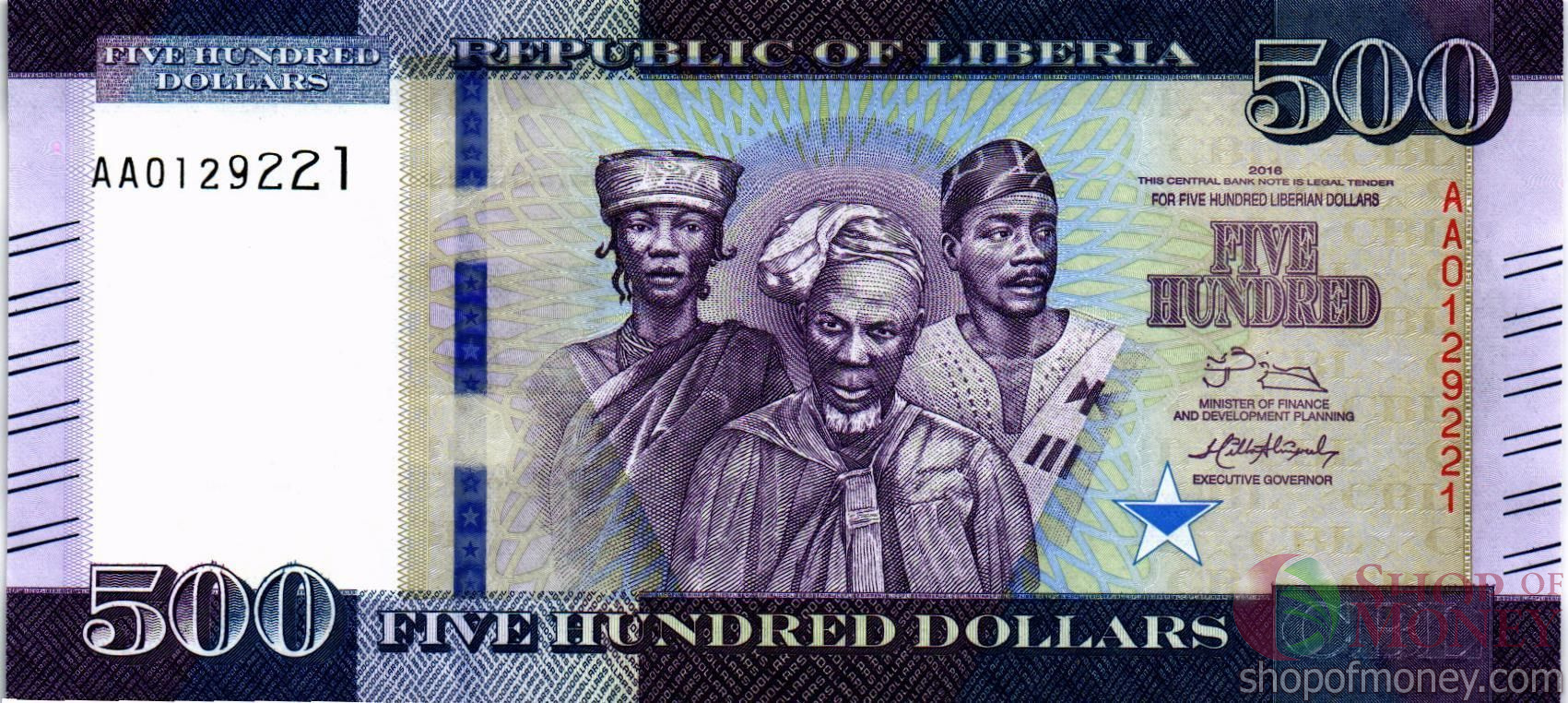 ЛИБЕРИЯ 500 ДОЛЛАРОВ мини 1
