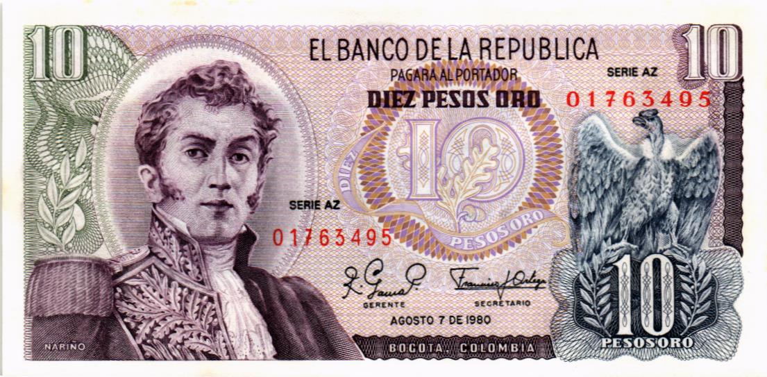 КОЛУМБИЯ 10 ПЕСО (AZ) мини 1