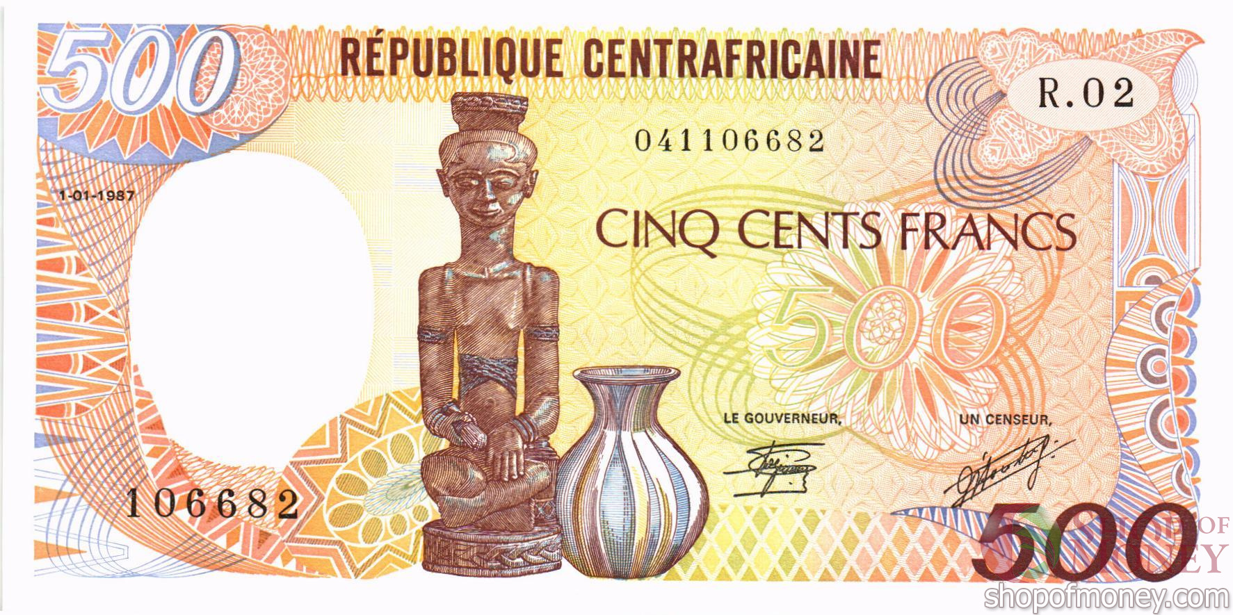 ЦЕНТРАЛЬНОАФРИКАНСКАЯ РЕСПУБЛИКА 500 ФРАНКОВ