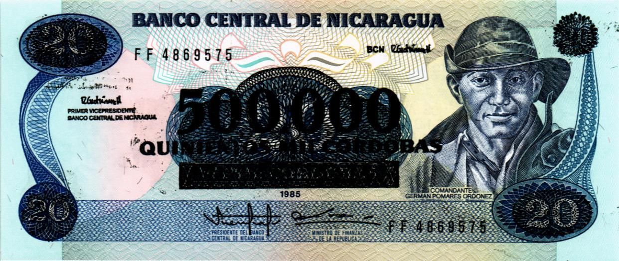 НИКАРАГУА 500000 КОРДОБА (НАДПЕЧАТКА) мини 1