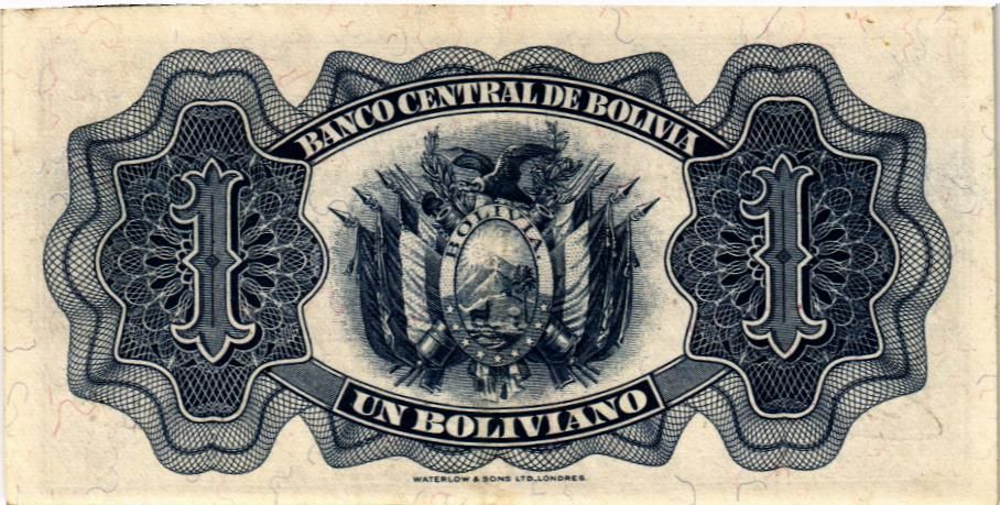 БОЛИВИЯ 1 БОЛИВИАНО (20.07.1928) мини 2