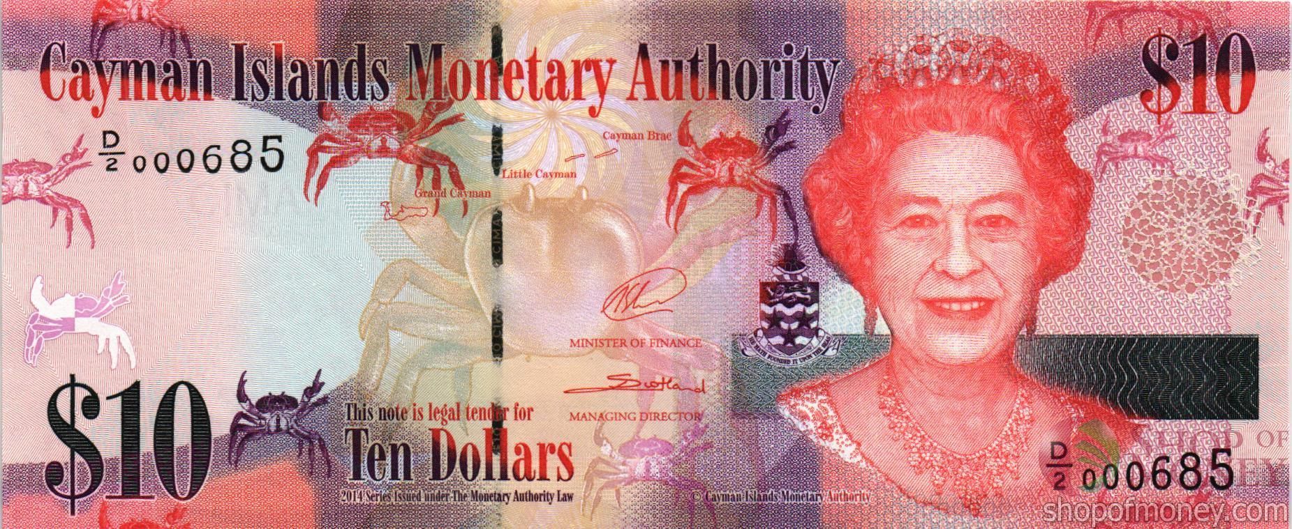 КАЙМАНОВЫ ОСТРОВА 10 ДОЛЛАРОВ