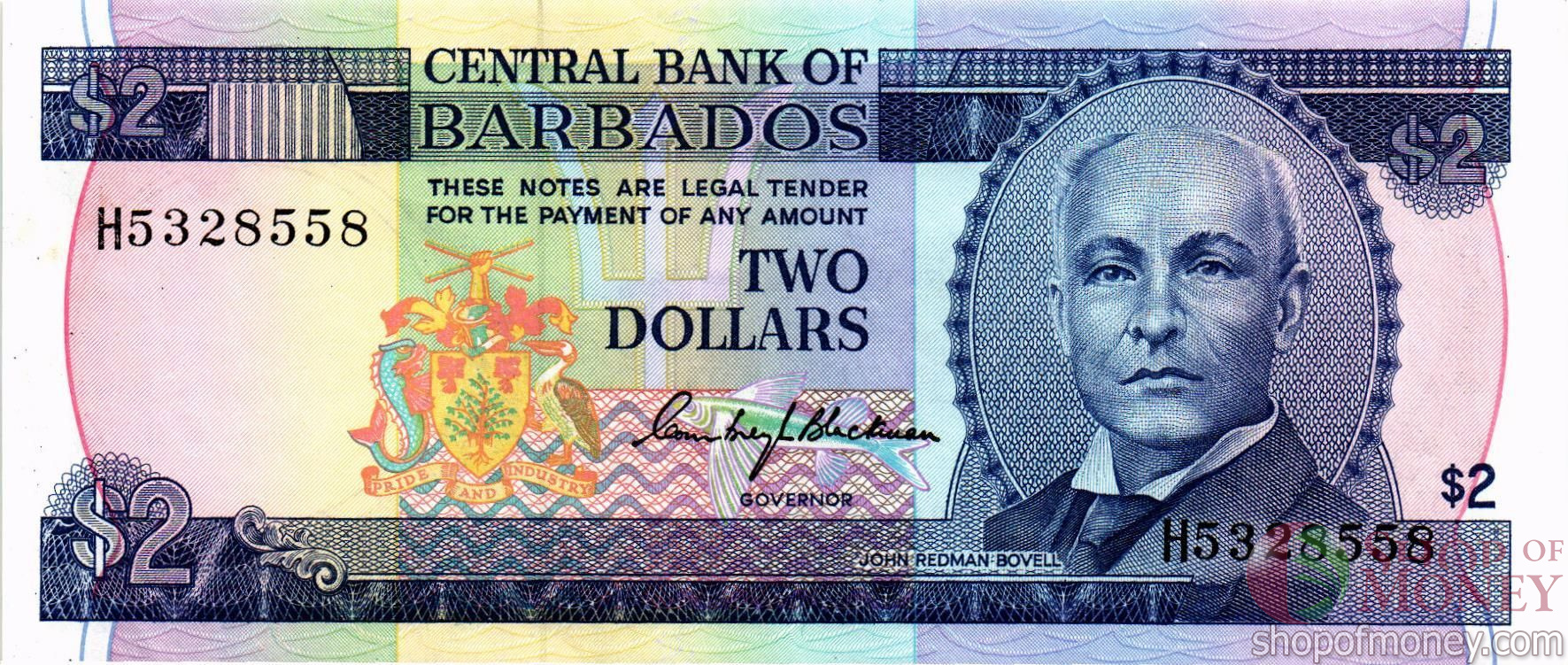 БАРБАДОС 2 ДОЛЛАРА мини 1