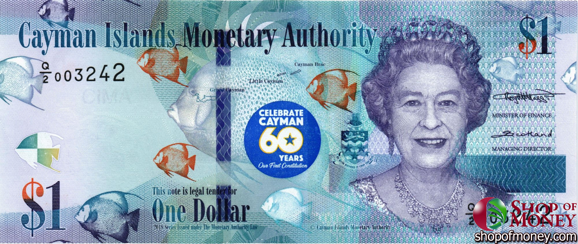 КАЙМАНОВЫ ОСТРОВА 1 ДОЛЛАР мини 1