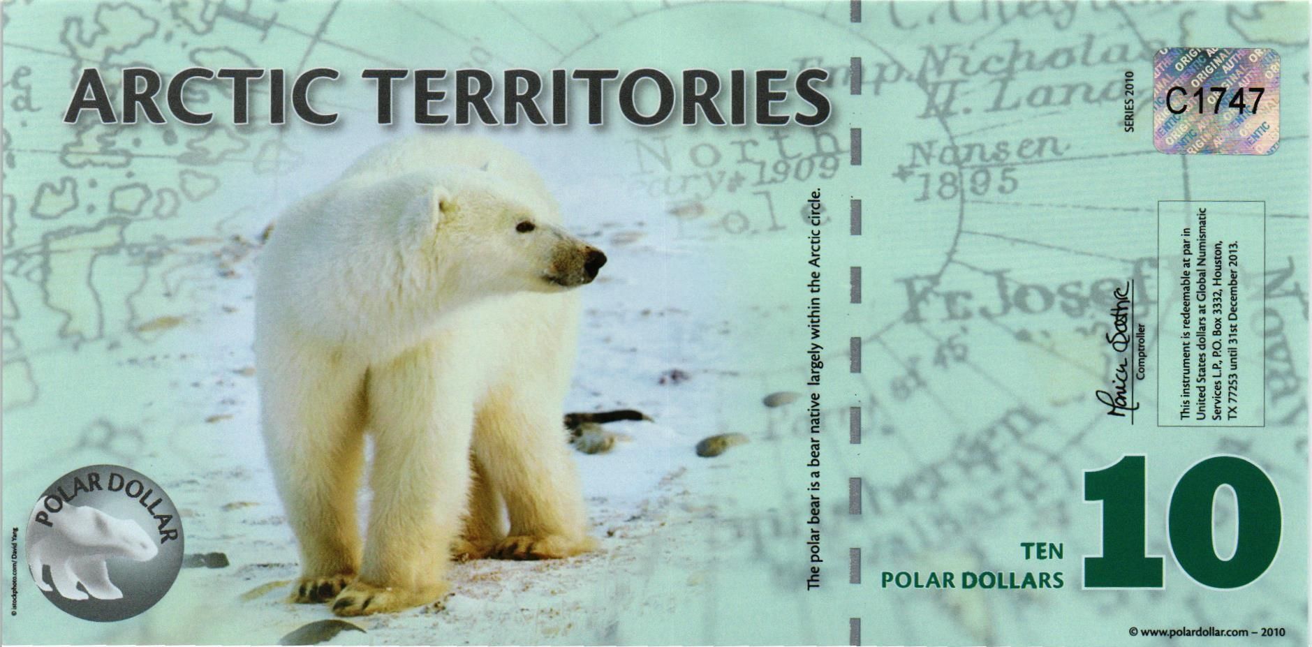 АРКТИЧЕСКИЕ ТЕРРИТОРИИ 10 ДОЛЛАРОВ