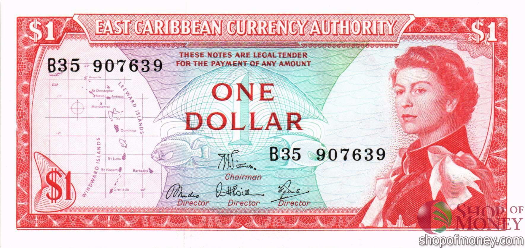 ВОСТОЧНЫЕ КАРИБЫ 1 ДОЛЛАР 