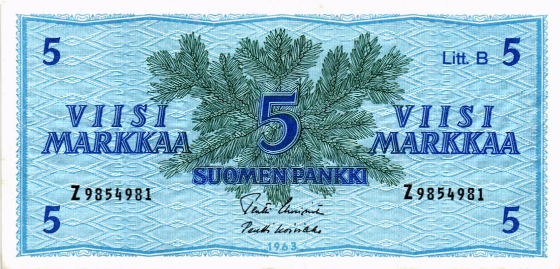 ФИНЛЯНДИЯ 5 МАРОК (Litt. B) мини 1