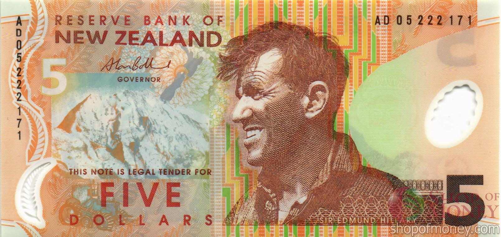 НОВАЯ ЗЕЛАНДИЯ 5 ДОЛЛАРОВ мини 1