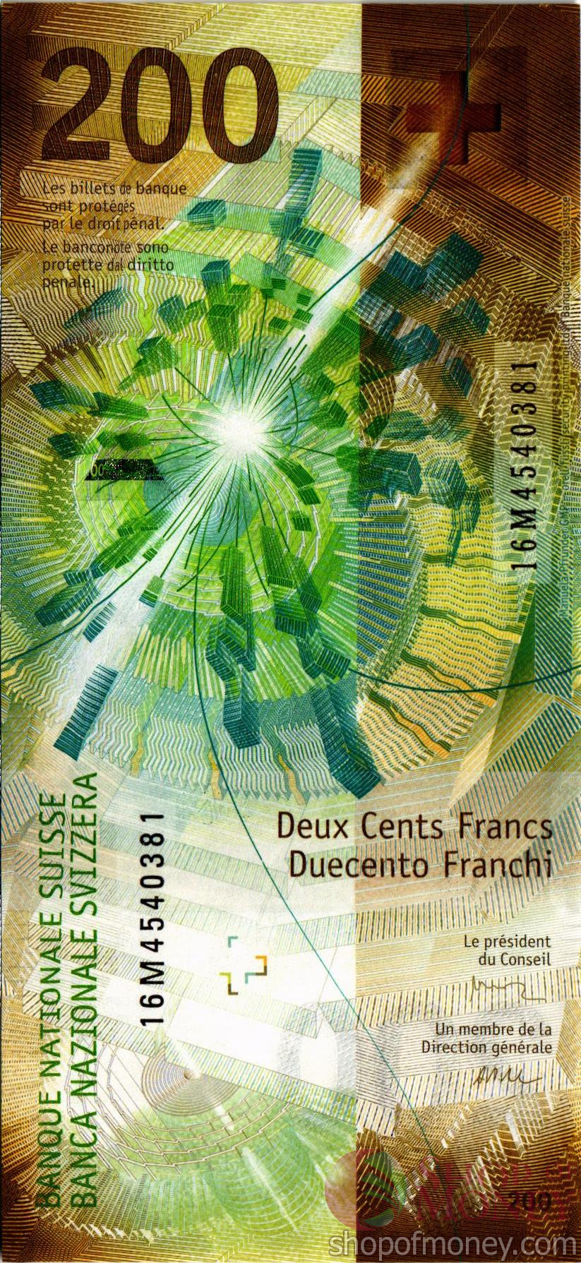 ШВЕЙЦАРИЯ 200 ФРАНКОВ мини 2
