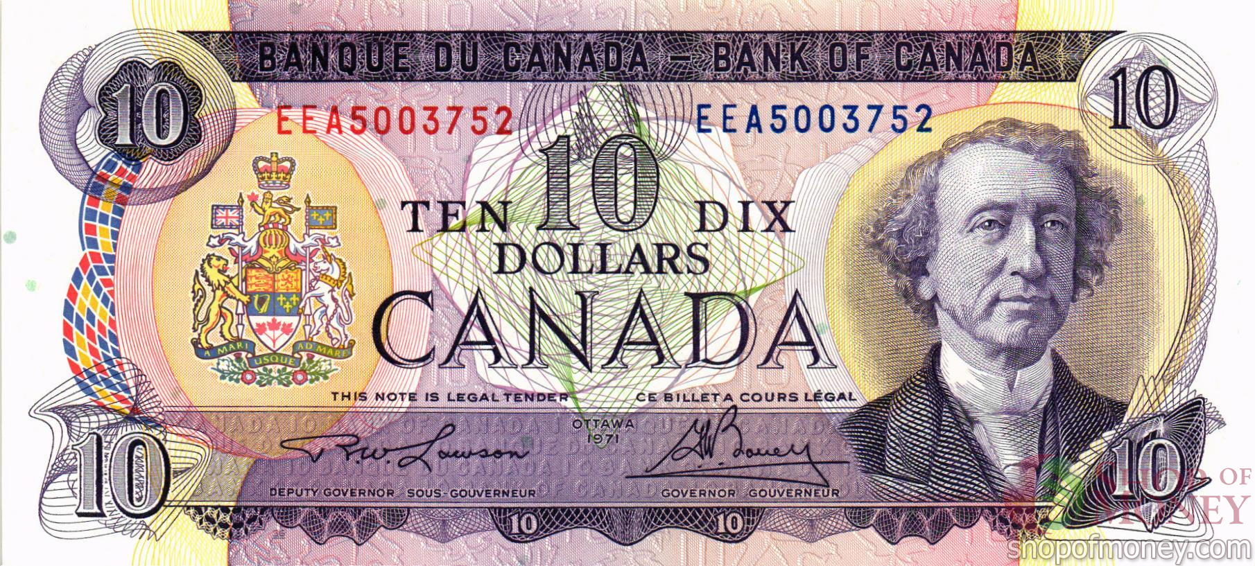 КАНАДА 10 ДОЛЛАРОВ