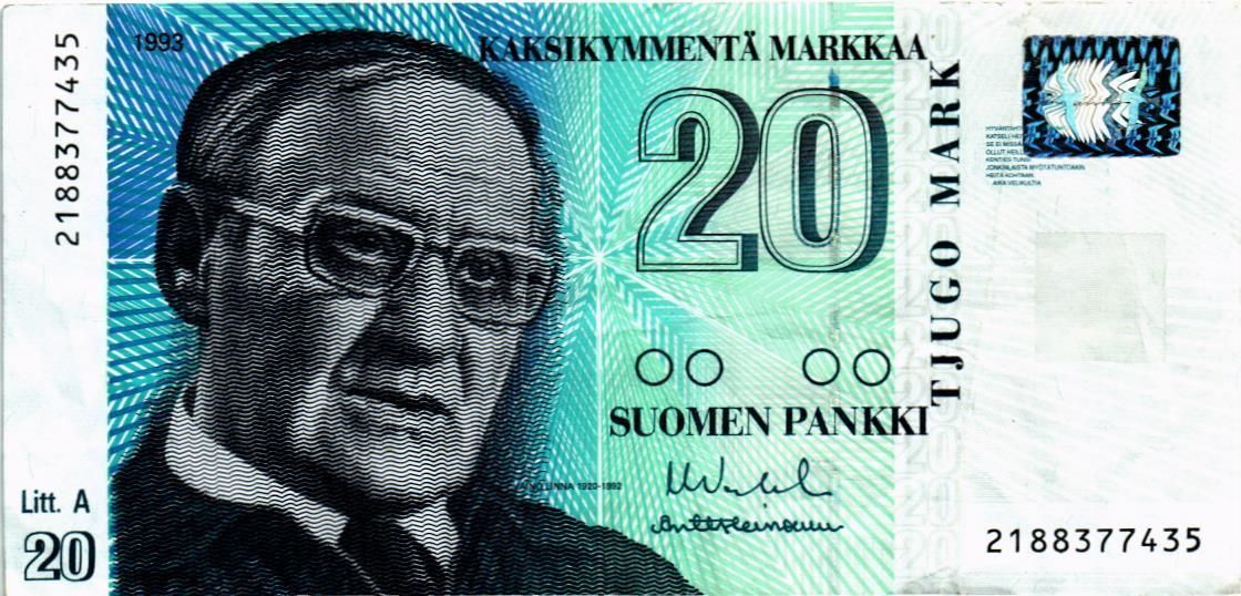 ФИНЛЯНДИЯ 20 МАРОК (Litt. A)