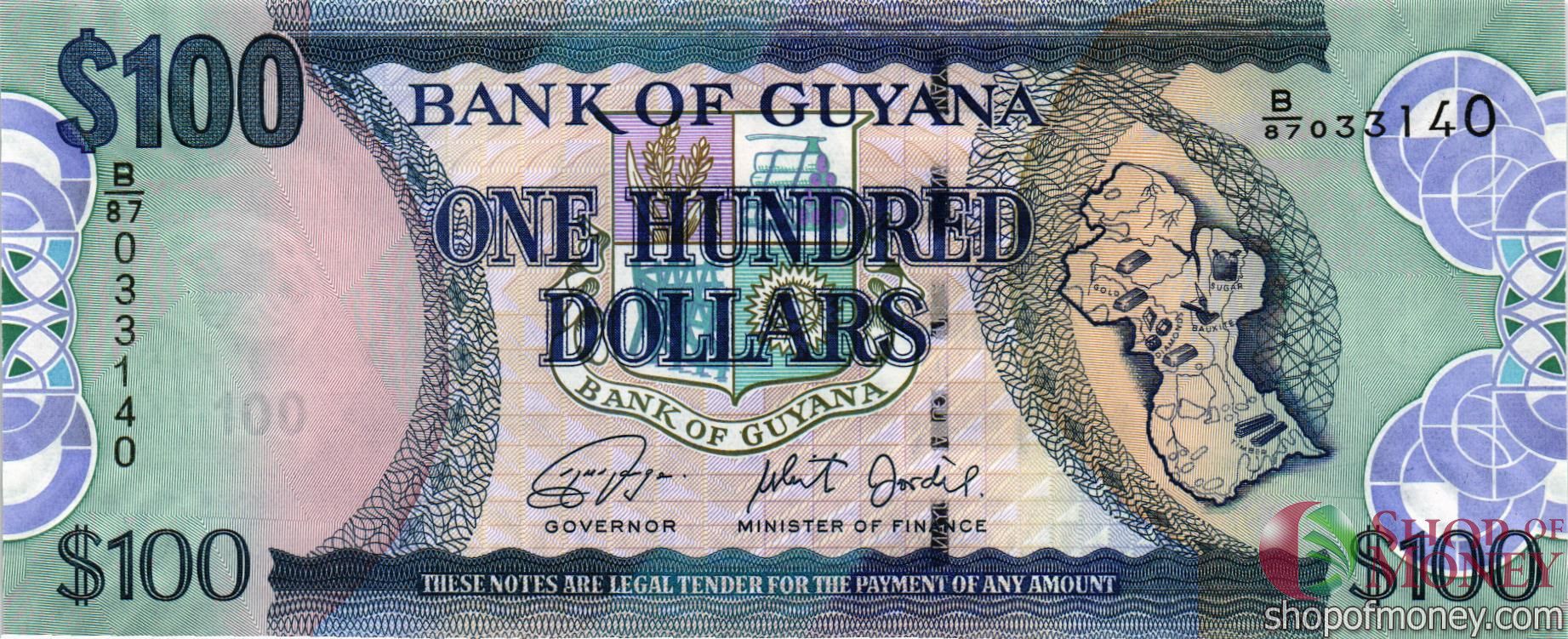 ГАЙАНА 100 ДОЛЛАРОВ мини 1