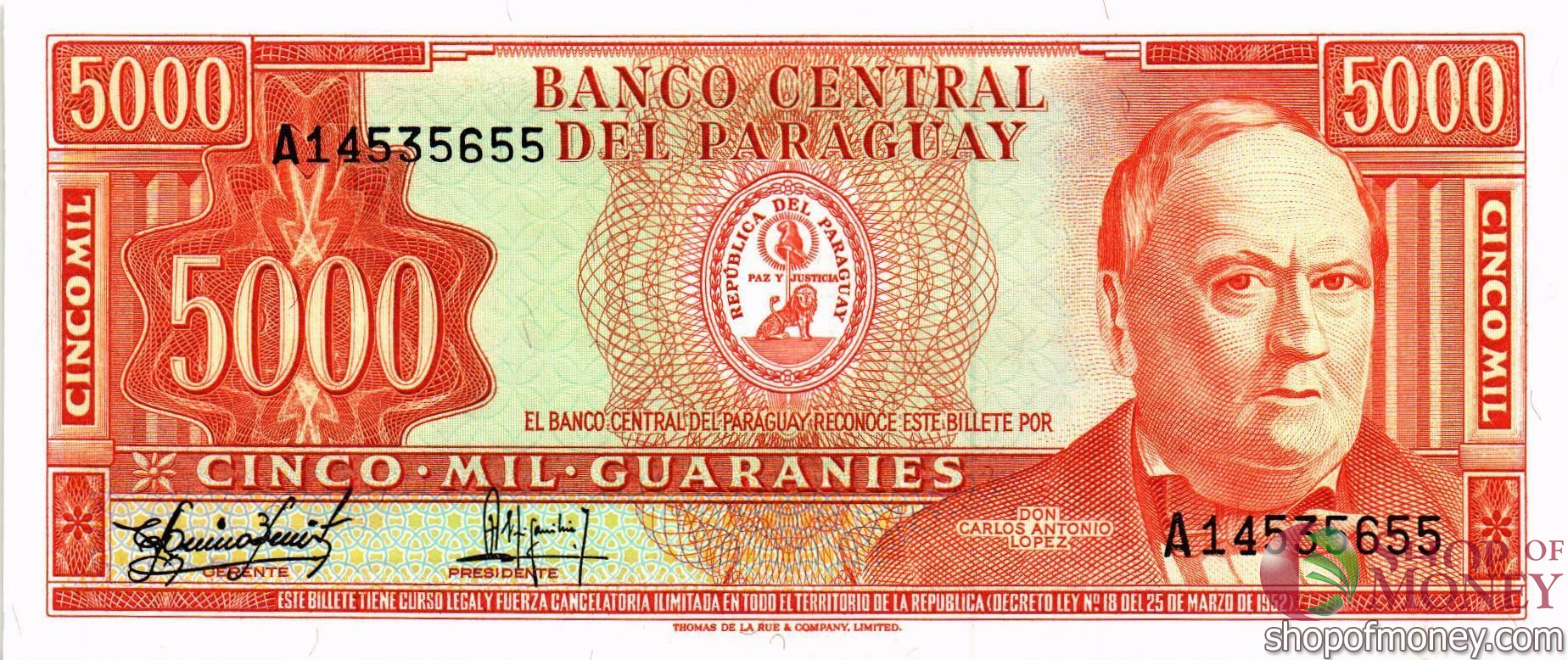 ПАРАГВАЙ 5000 ГУАРАНИ мини 1