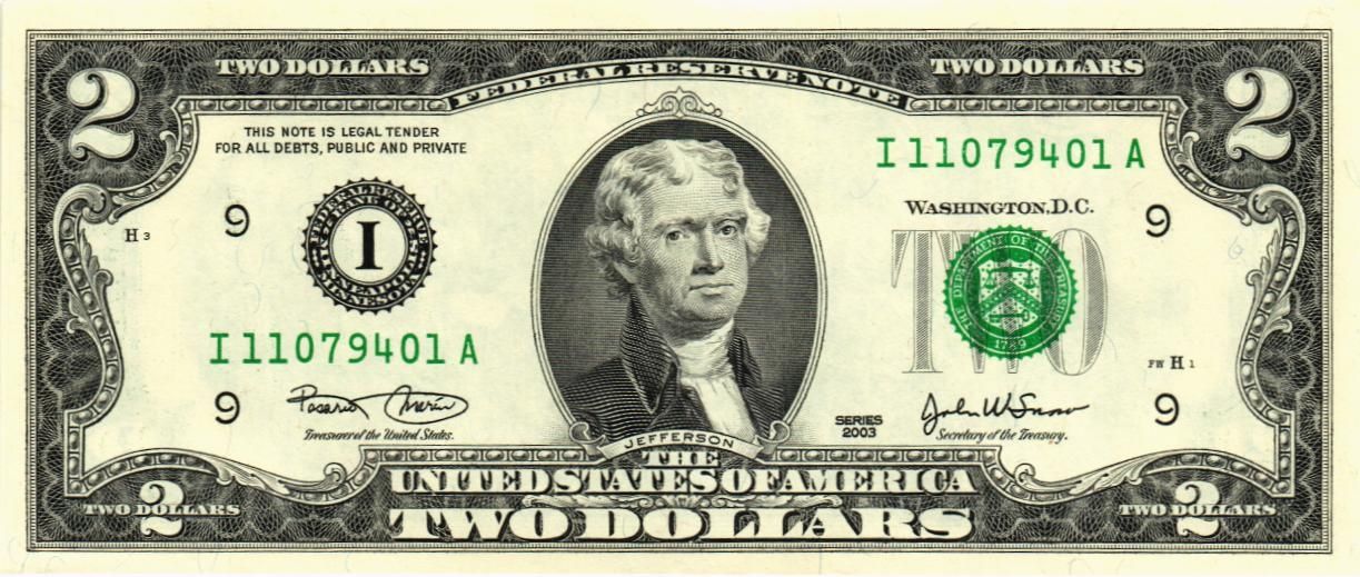 США 2 ДОЛЛАРА (Сент Луис)