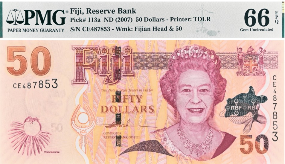 ФИДЖИ 50 ДОЛЛАРОВ (PMG - GRADE 66) мини 1