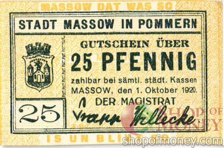 ГЕРМАНИЯ 25 ПФЕННИГОВ (НОТГЕЛЬД)