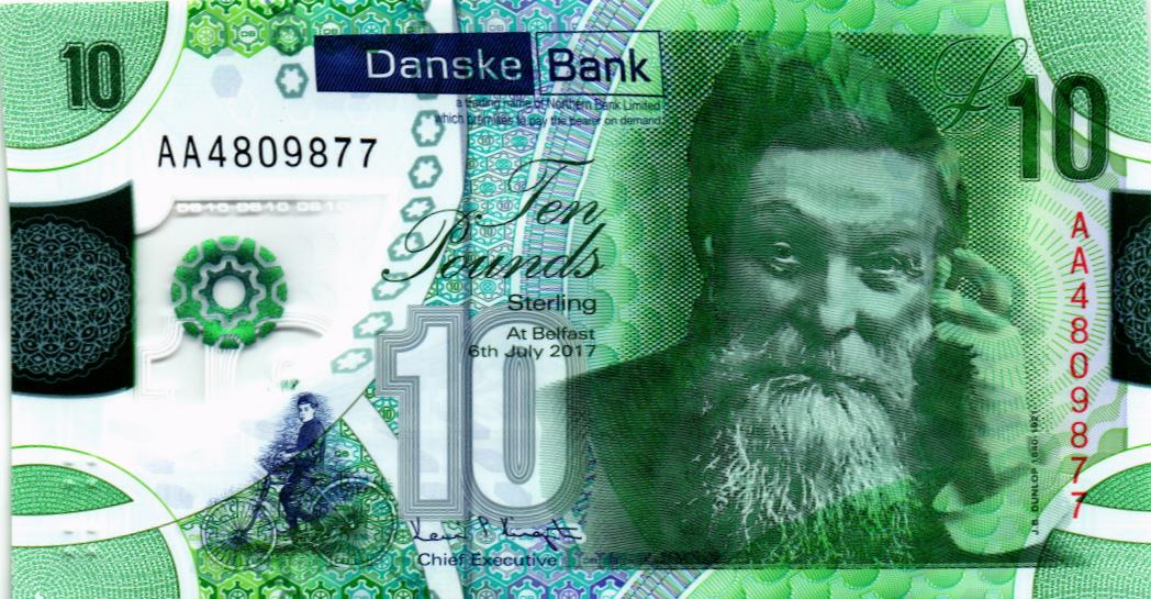 СЕВЕРНАЯ ИРЛАНДИЯ 10 ФУНТОВ (DANSKE BANK) мини 1