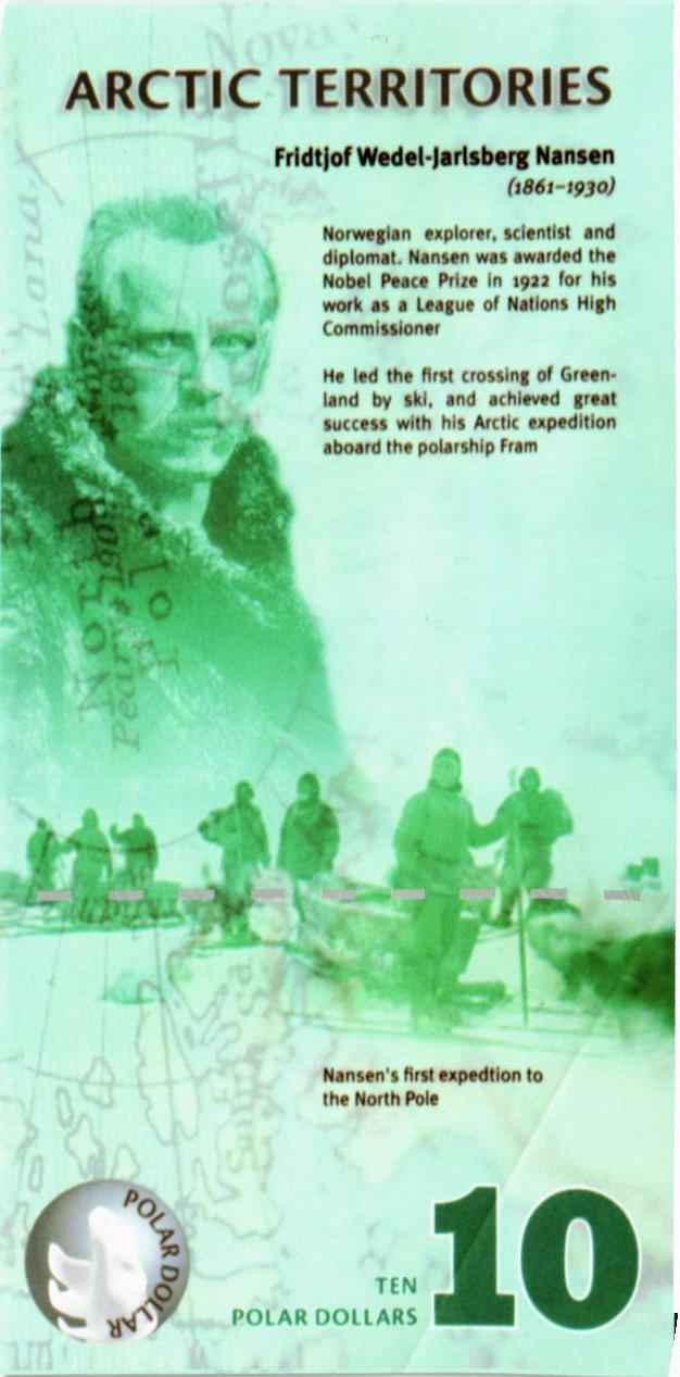 АРКТИЧЕСКИЕ ТЕРРИТОРИИ 10 ДОЛЛАРОВ (ОБРАЗЕЦ) мини 2