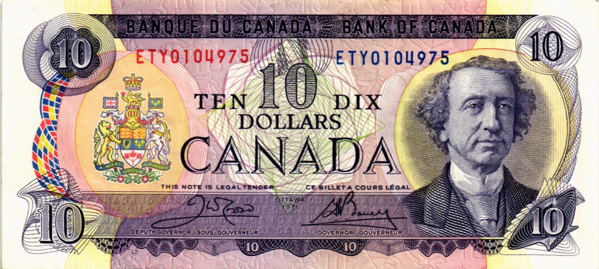 КАНАДА 10 ДОЛЛАРОВ