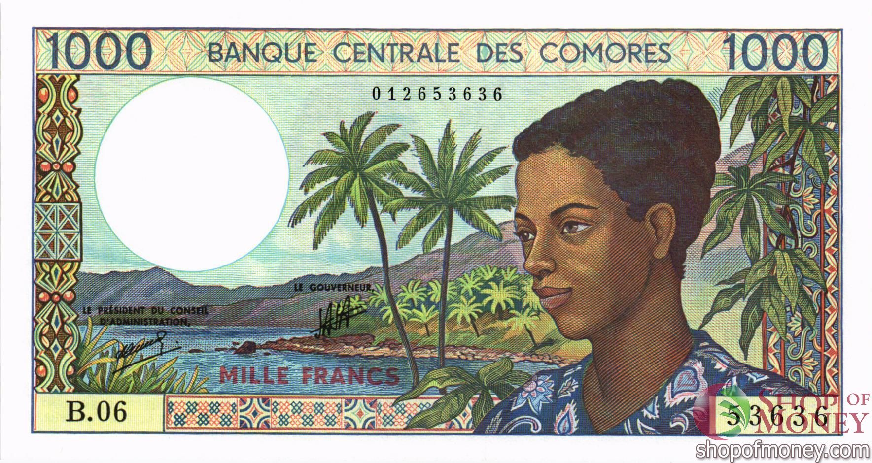 КОМОРСКИЕ ОСТРОВА 1000 ФРАНКОВ мини 1