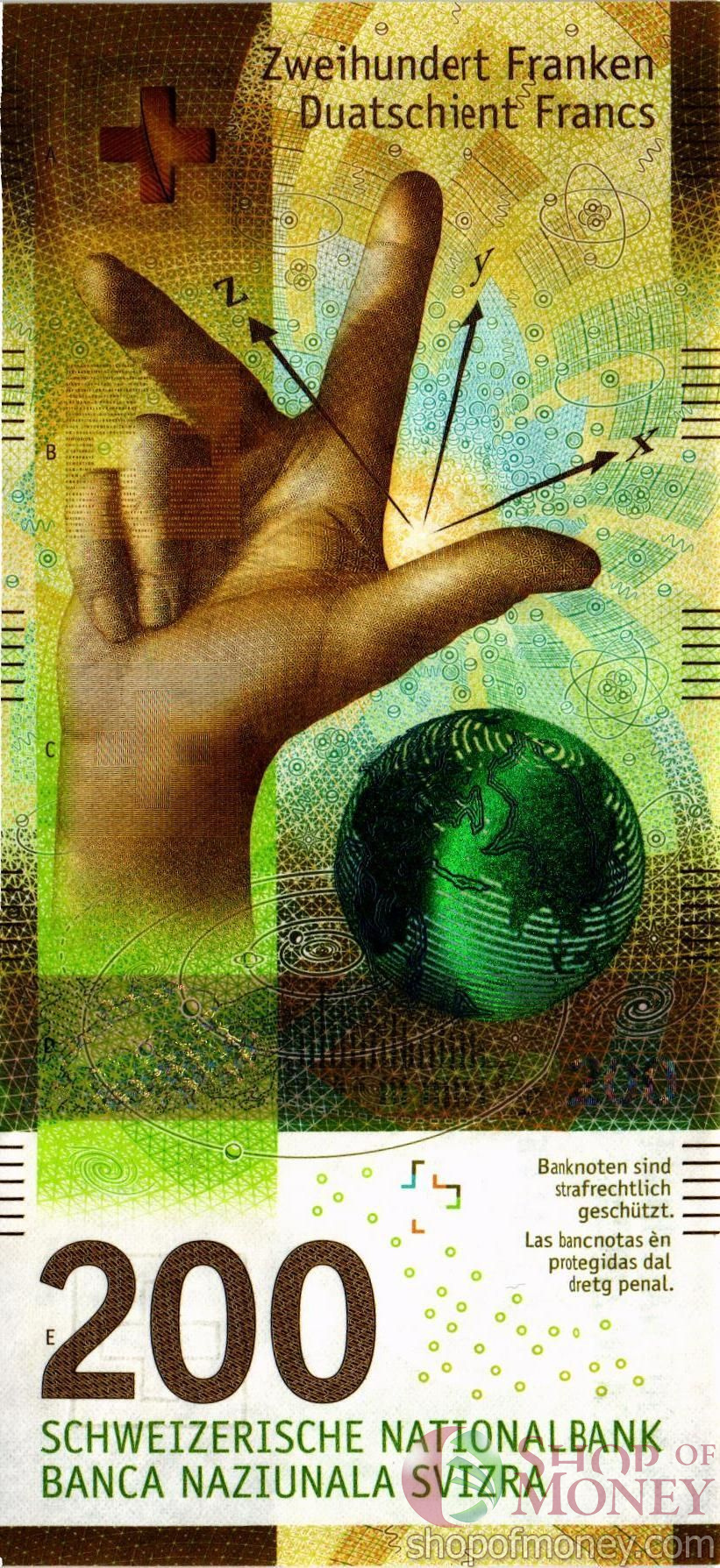 ШВЕЙЦАРИЯ 200 ФРАНКОВ мини 1