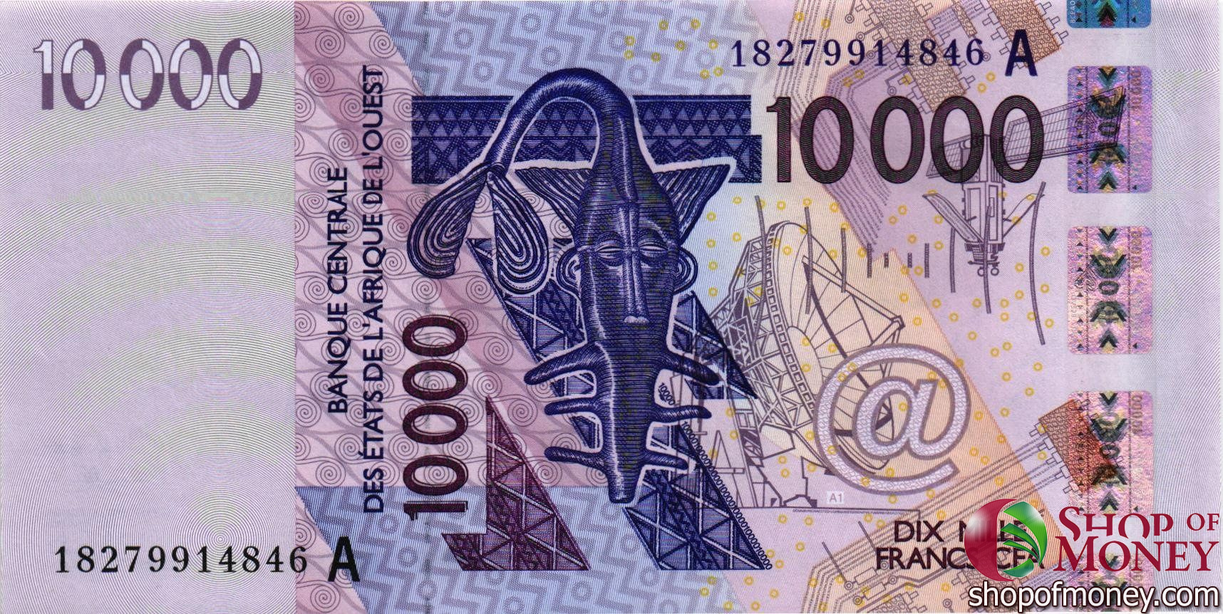 КОТ-Д'ИВУАР 10000 ФРАНКОВ мини 1