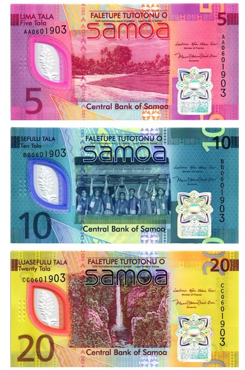 САМОА НАБОР 5 10 20 ТАЛА (ОДИНАКОВЫЙ СЕРИЙНЫЙ НОМЕР)