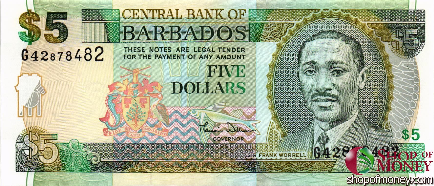 БАРБАДОС 5 ДОЛЛАРОВ мини 1