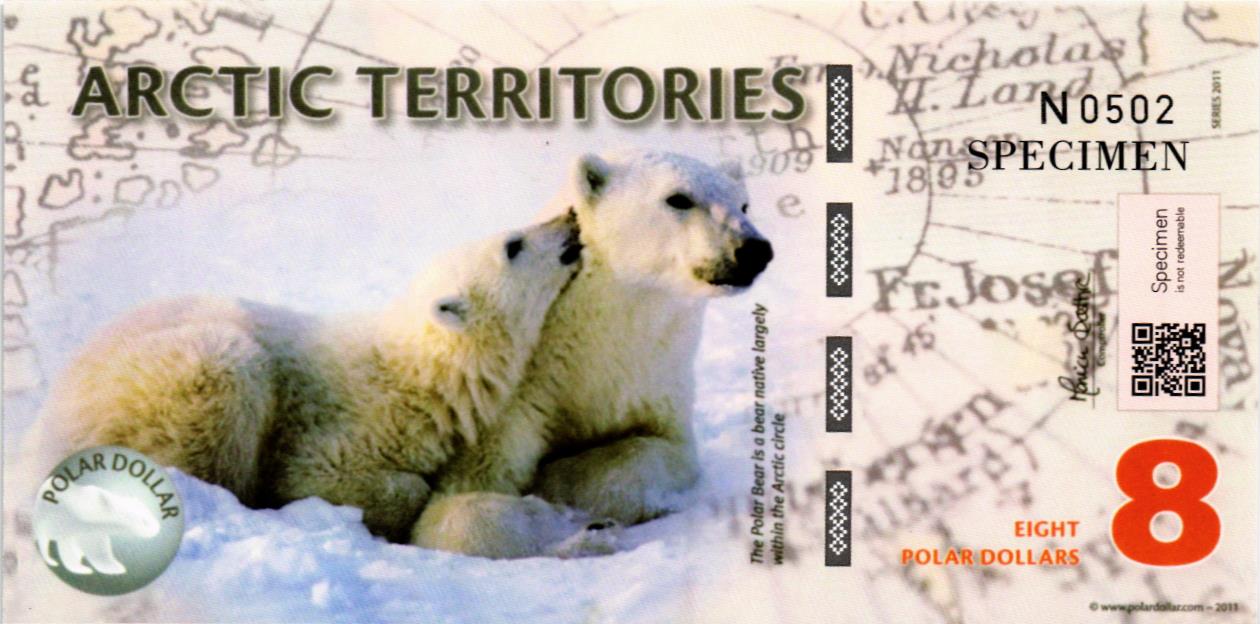 АРКТИЧЕСКИЕ ТЕРРИТОРИИ 8 ДОЛЛАРОВ (ОБРАЗЕЦ)
