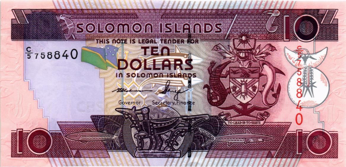 СОЛОМОНОВЫ ОСТРОВА 10 ДОЛЛАРОВ мини 1