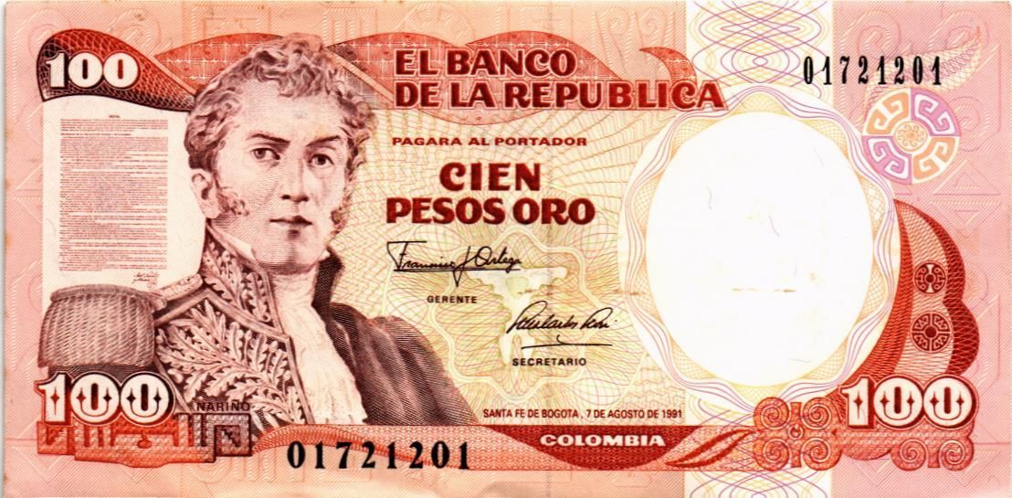 КОЛУМБИЯ 100 ПЕСО мини 1