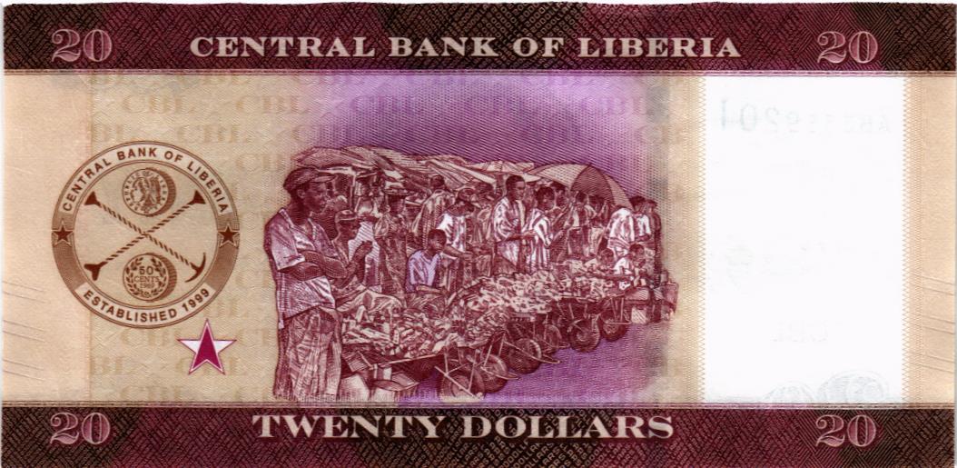 ЛИБЕРИЯ 20 ДОЛЛАРОВ мини 2
