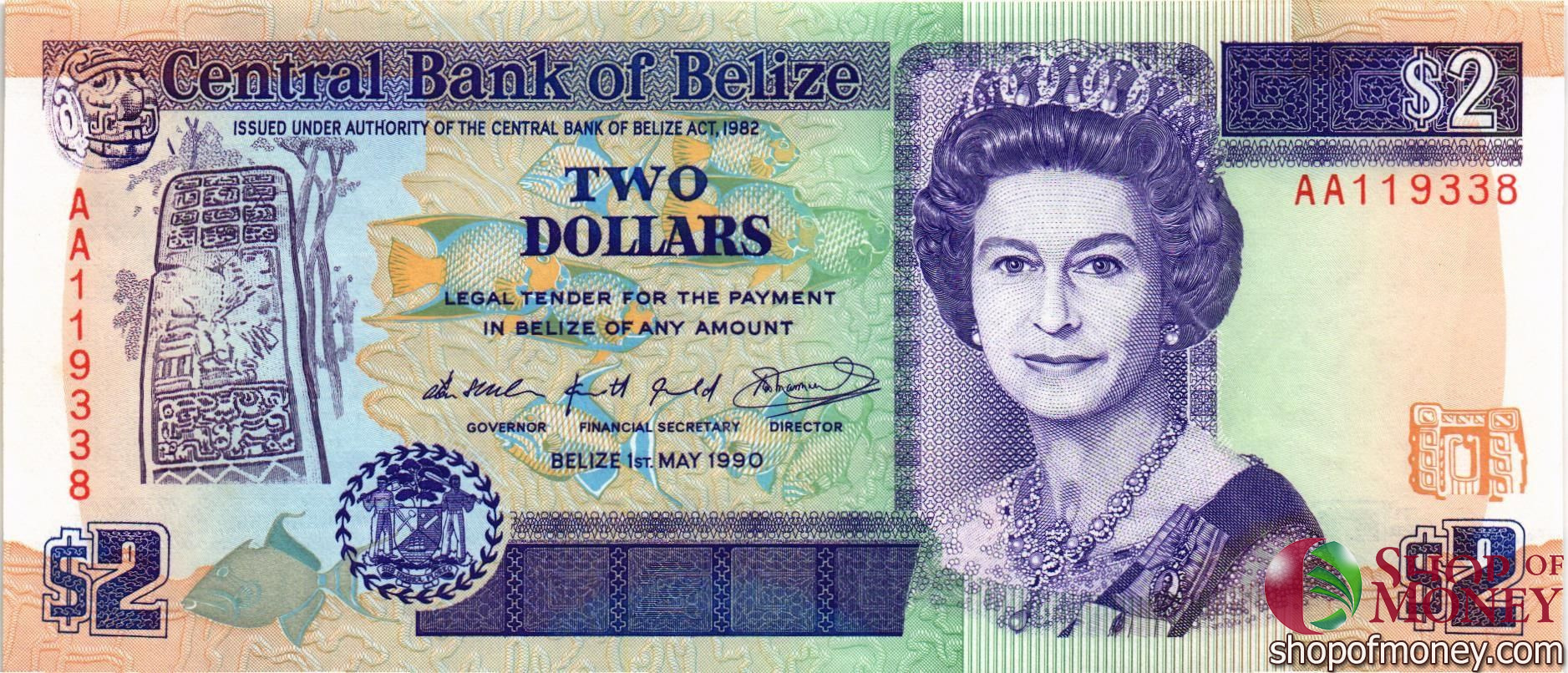 БЕЛИЗ 2 ДОЛЛАРА мини 1