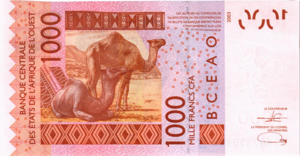 WAS - МАЛИ 1000 ФРАНКОВ (D) мини 2