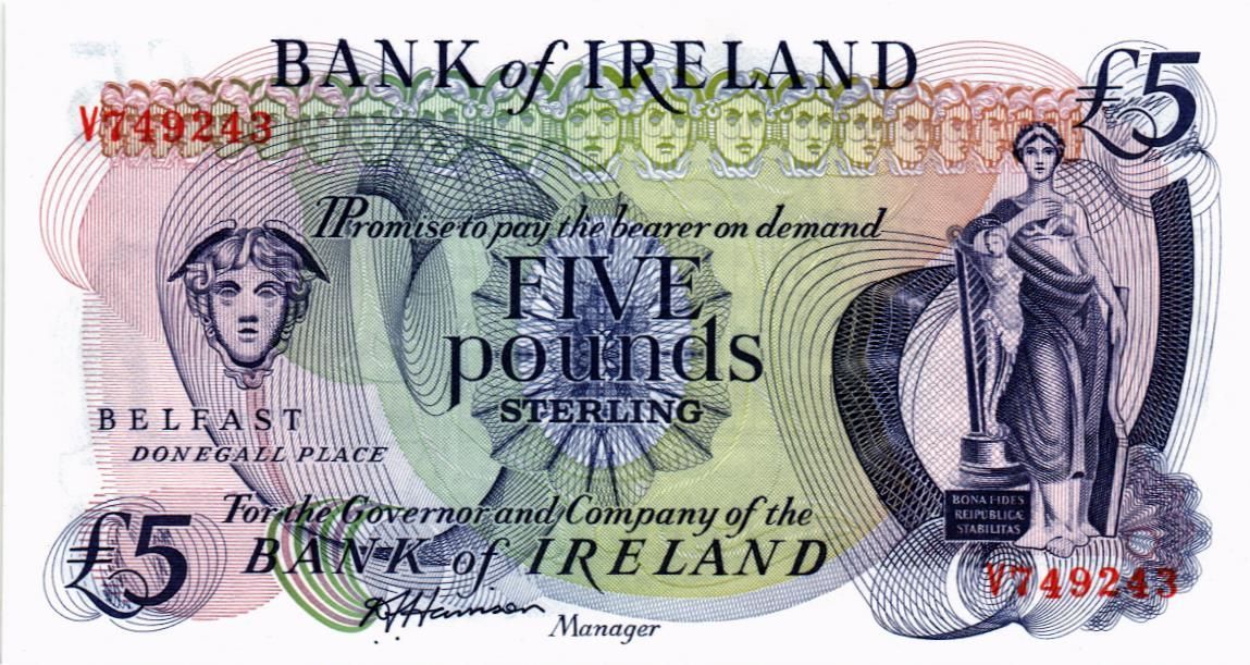 СЕВЕРНАЯ ИРЛАНДИЯ 5 ФУНТОВ (BANK OF IRELAND)