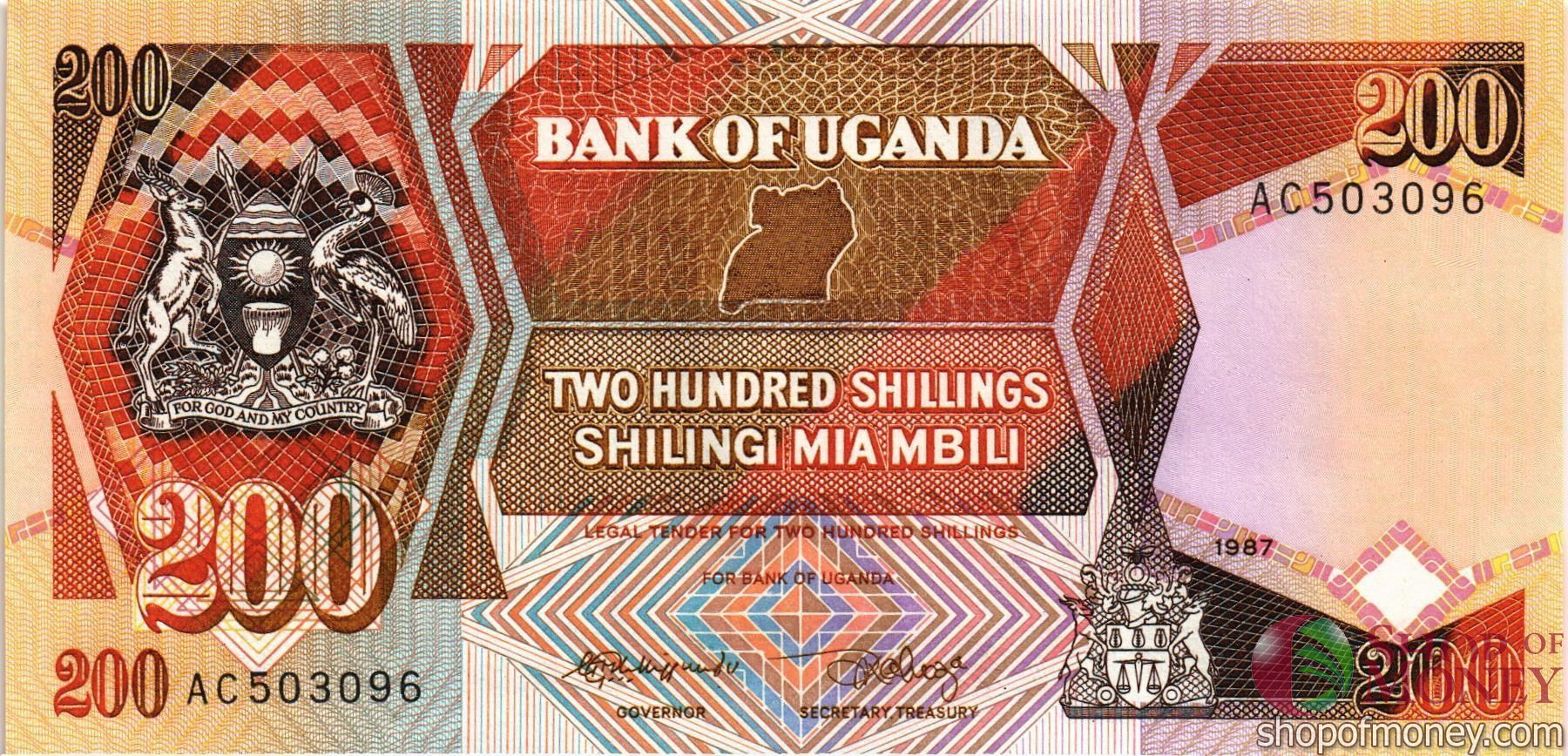 УГАНДА 200 ШИЛЛИНГОВ мини 1