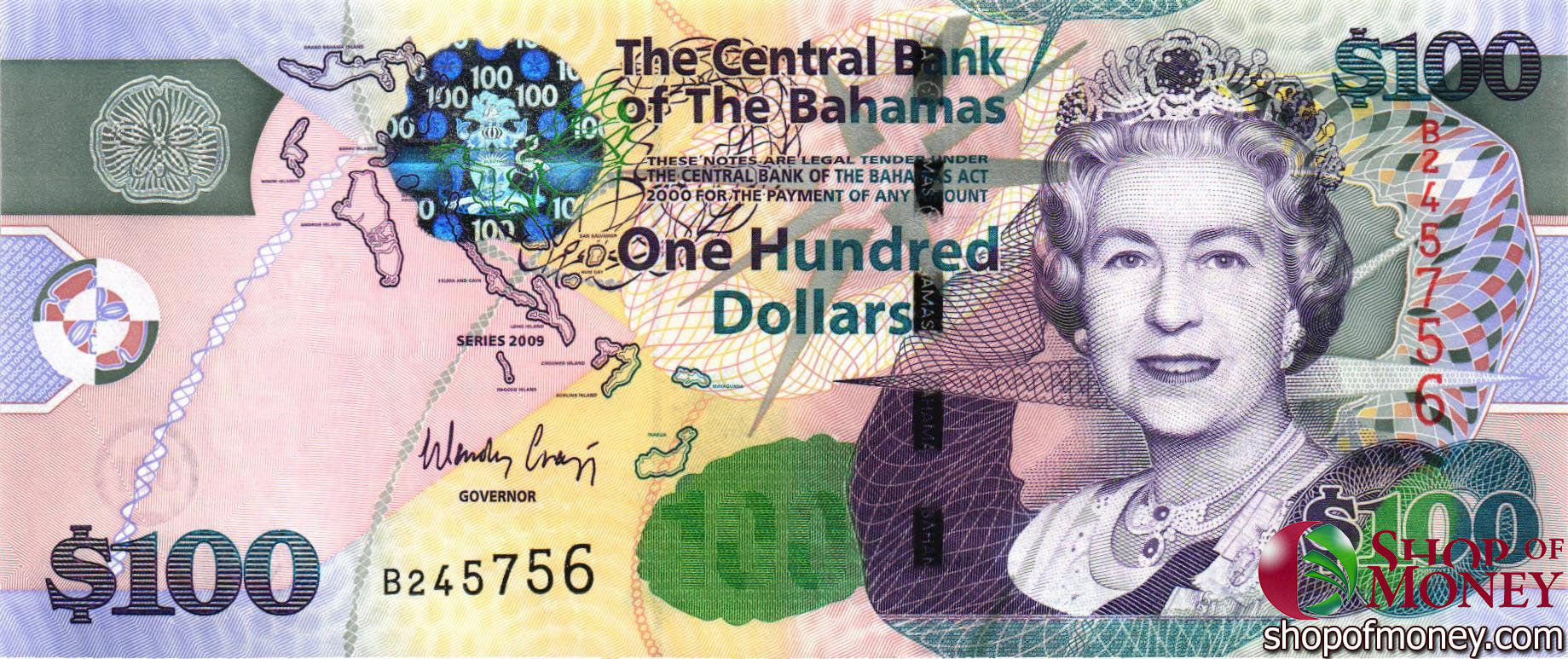 БАГАМСКИЕ ОСТРОВА 100 ДОЛЛАРОВ