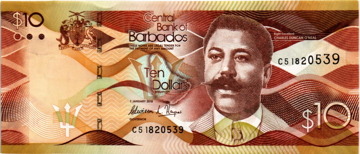 БАРБАДОС 10 ДОЛЛАРОВ