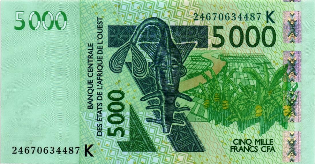 WAS - СЕНЕГАЛ 5000 ФРАНКОВ (K) мини 1