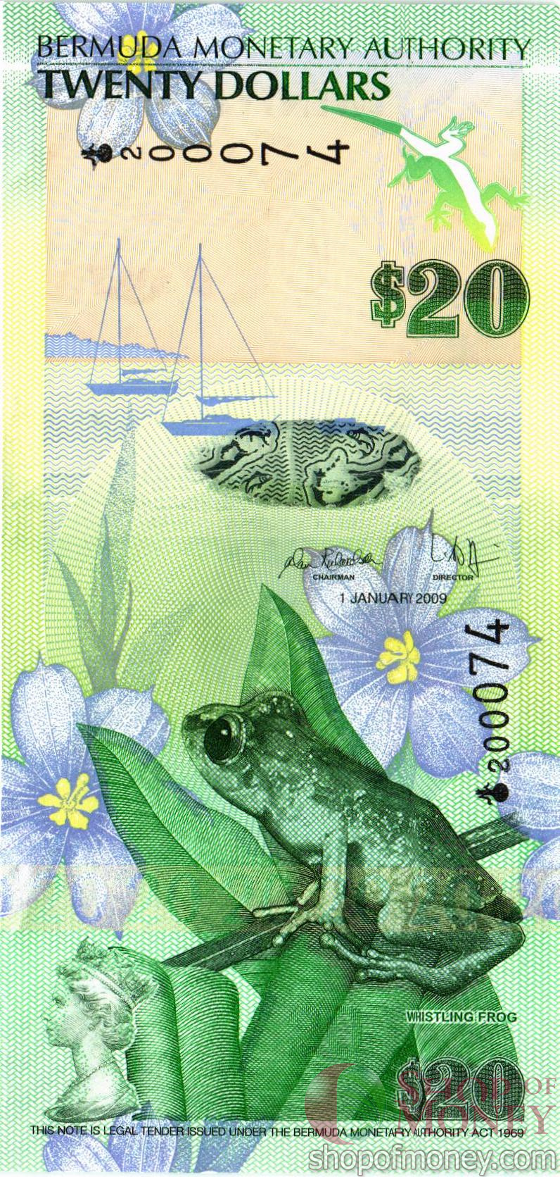 БЕРМУДСКИЕ ОСТРОВА 20 ДОЛЛАРОВ