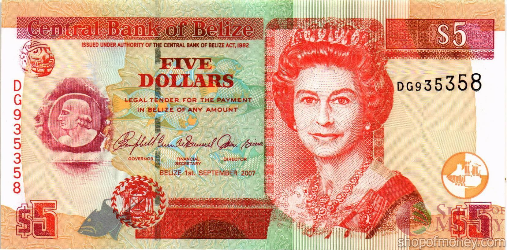 БЕЛИЗ 5 ДОЛЛАРОВ