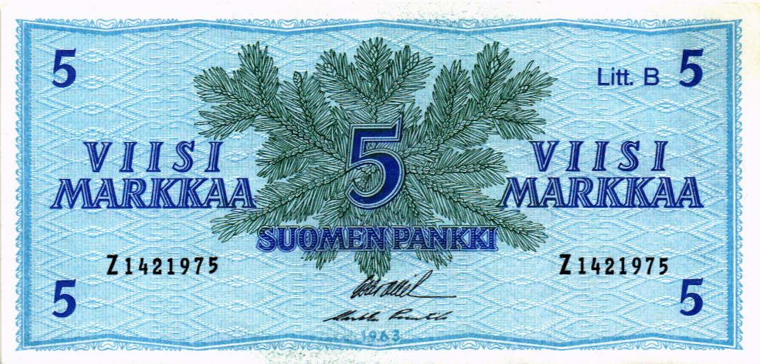 ФИНЛЯНДИЯ 5 МАРОК (Litt. B) мини 1