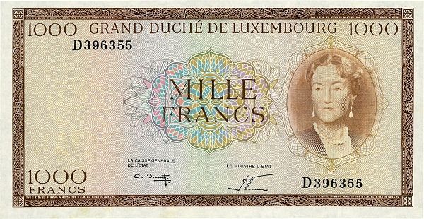 ЛЮКСЕМБУРГ 1000 ФРАНКОВ