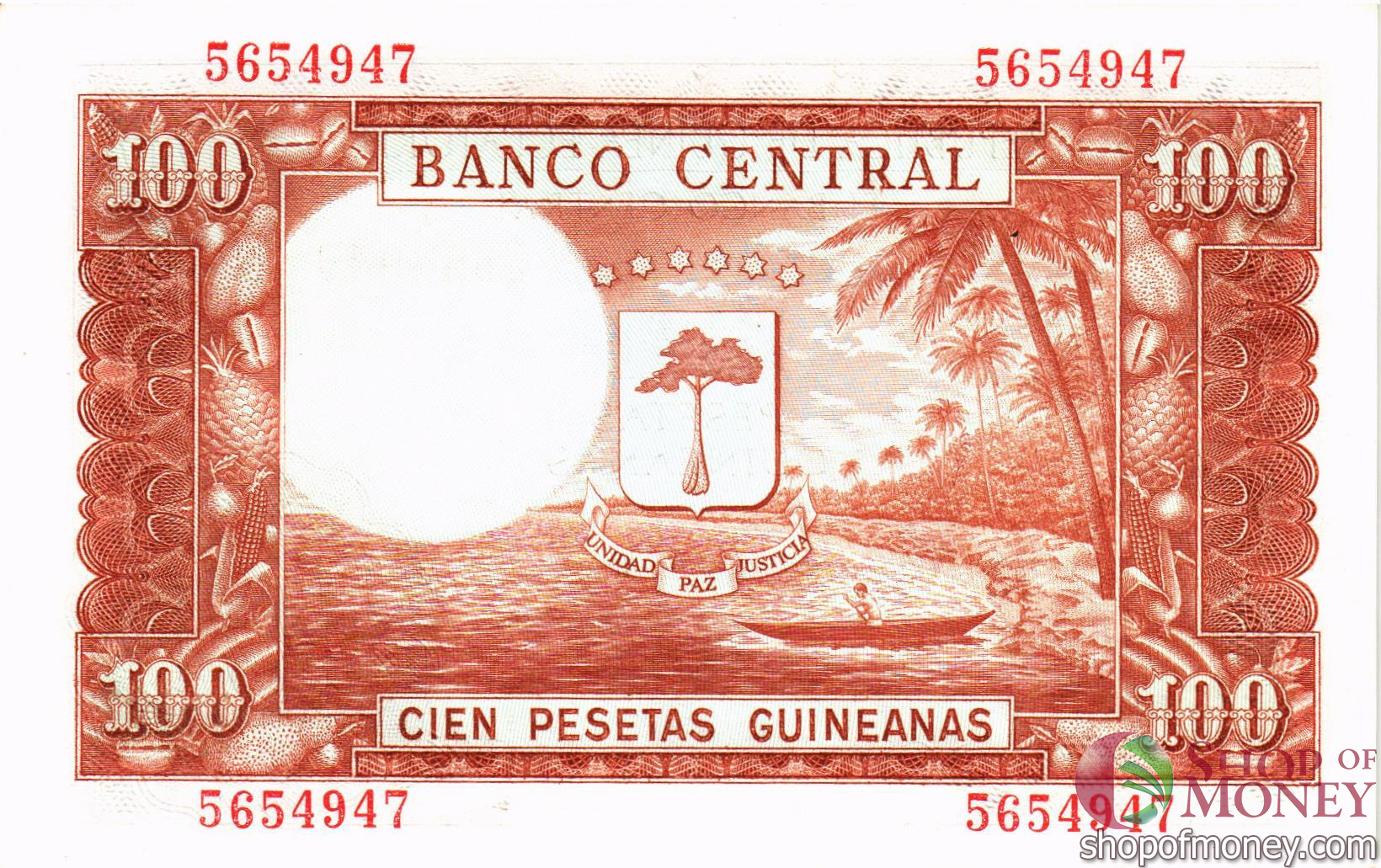 ЭКВАТОРИАЛЬНАЯ ГВИНЕЯ 100 ПЕСЕТ мини 2