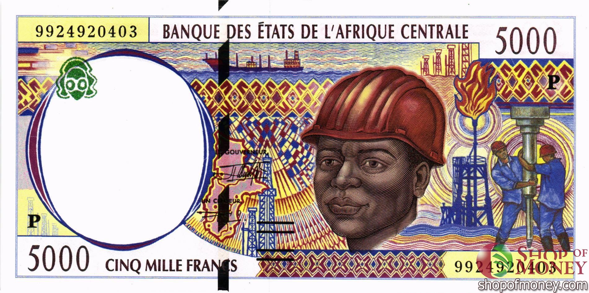 CAS - ЧАД 5000 ФРАНКОВ (P)