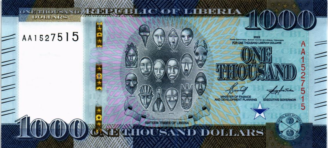 ЛИБЕРИЯ 1000 ДОЛЛАРОВ