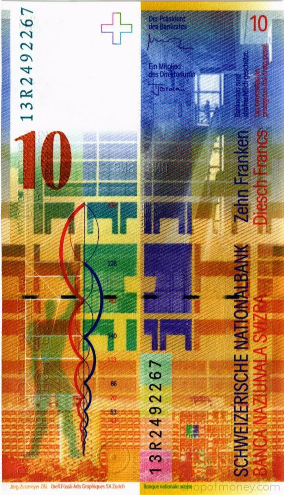 ШВЕЙЦАРИЯ 10 ФРАНКОВ мини 2