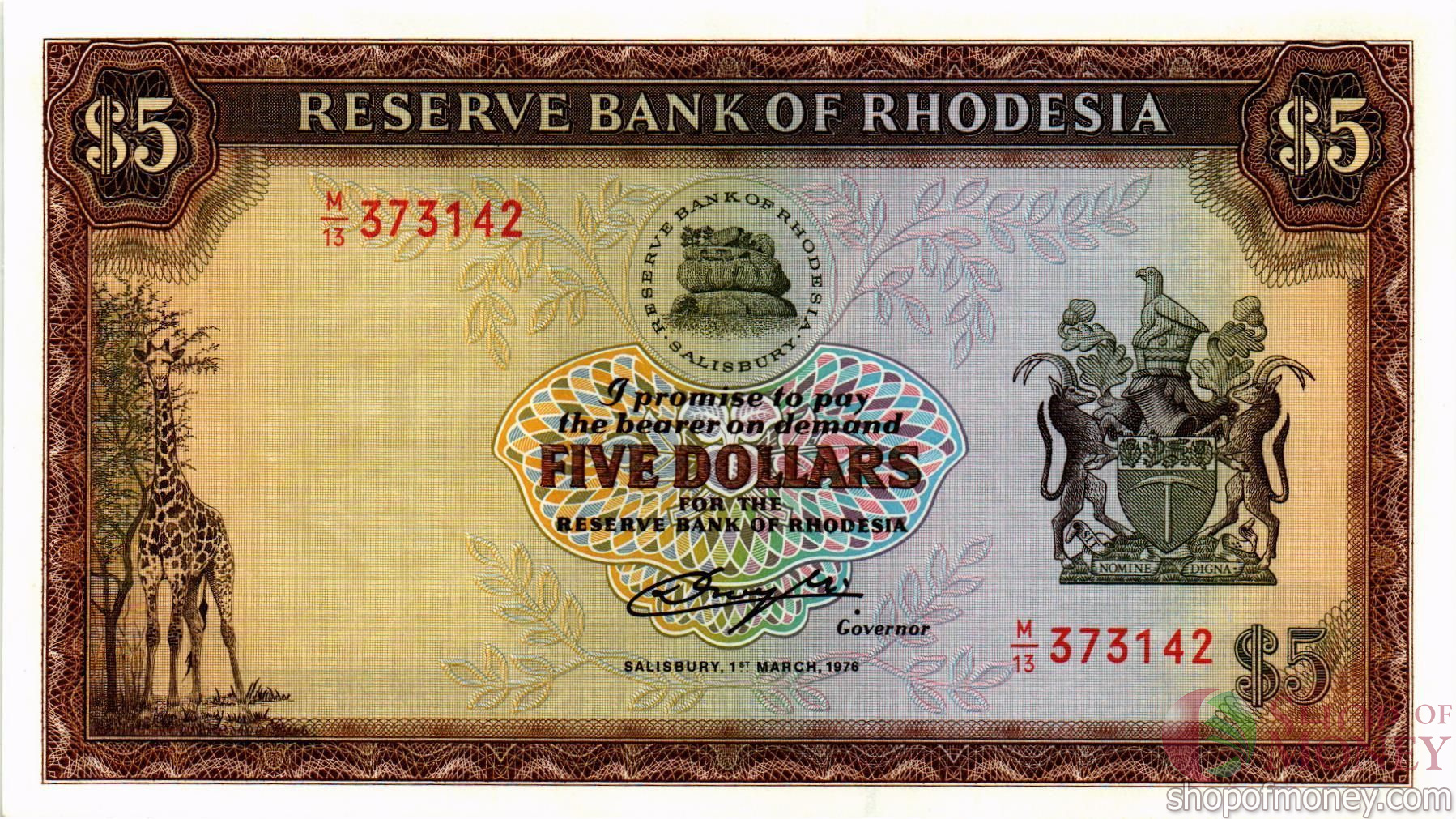 РОДЕЗИЯ 5 ДОЛЛАРОВ мини 1
