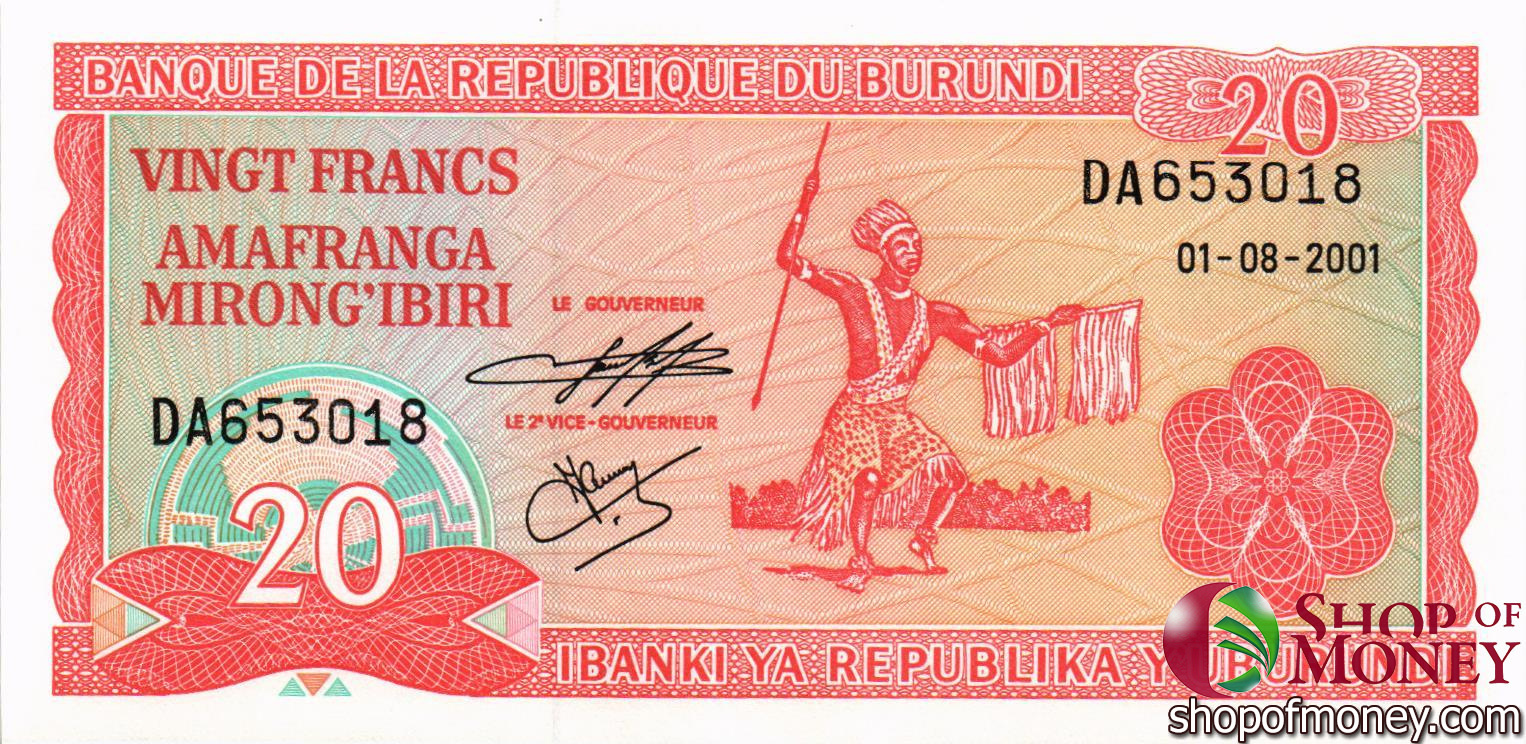 БУРУНДИ 20 ФРАНКОВ мини 1