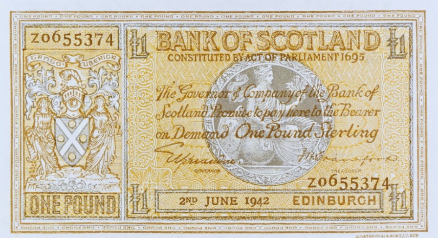 ШОТЛАНДИЯ 1 ФУНТ (PMG - GRADE 66) TOP POP мини 3